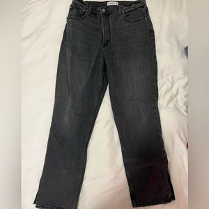 Abercrombie and Fitch Curve Love 90s Ultra High Rise Split Hem Jeans